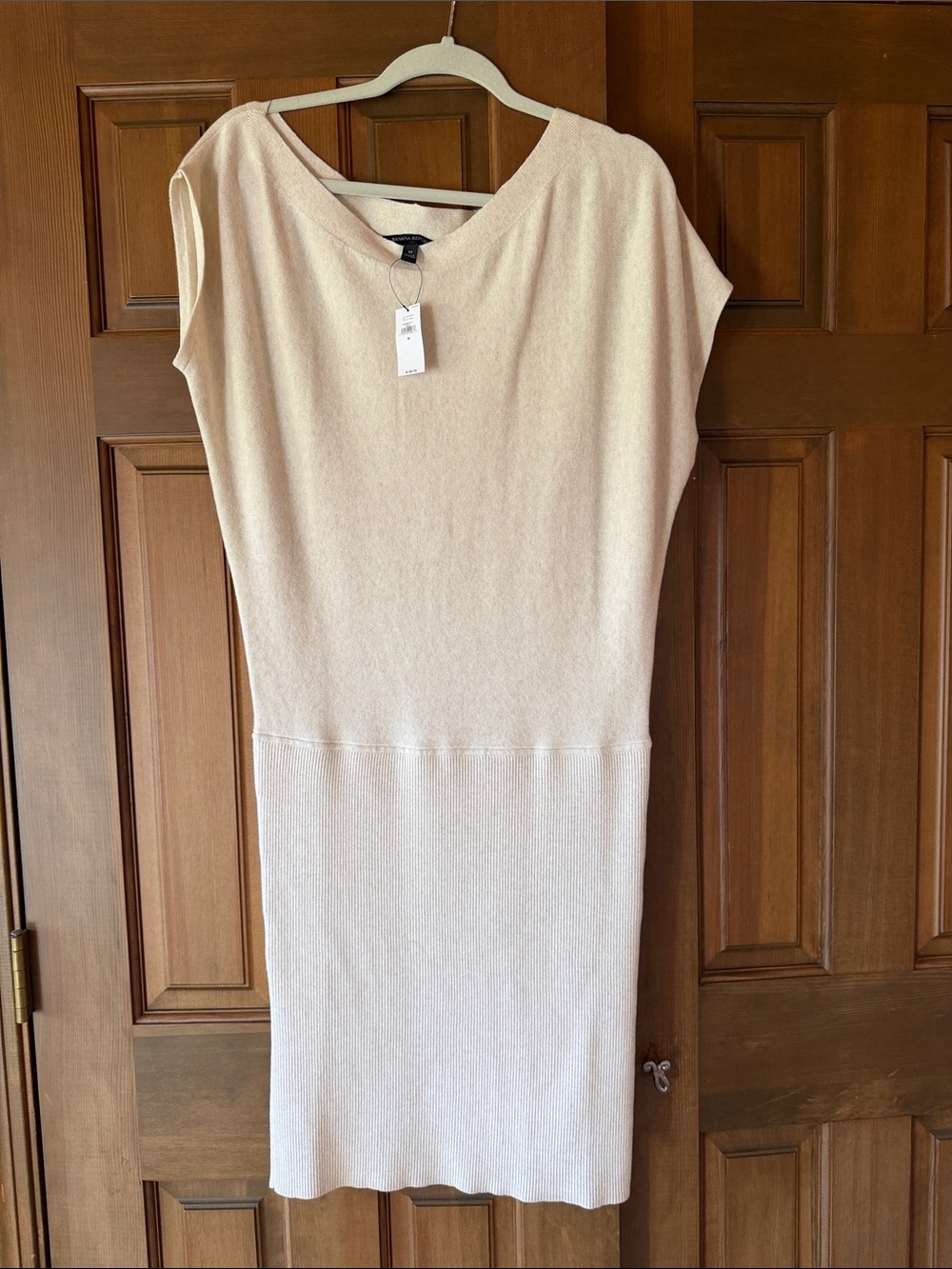 Women’s Cream Knit Off-Shoulder Shift Dress by Banana Republic